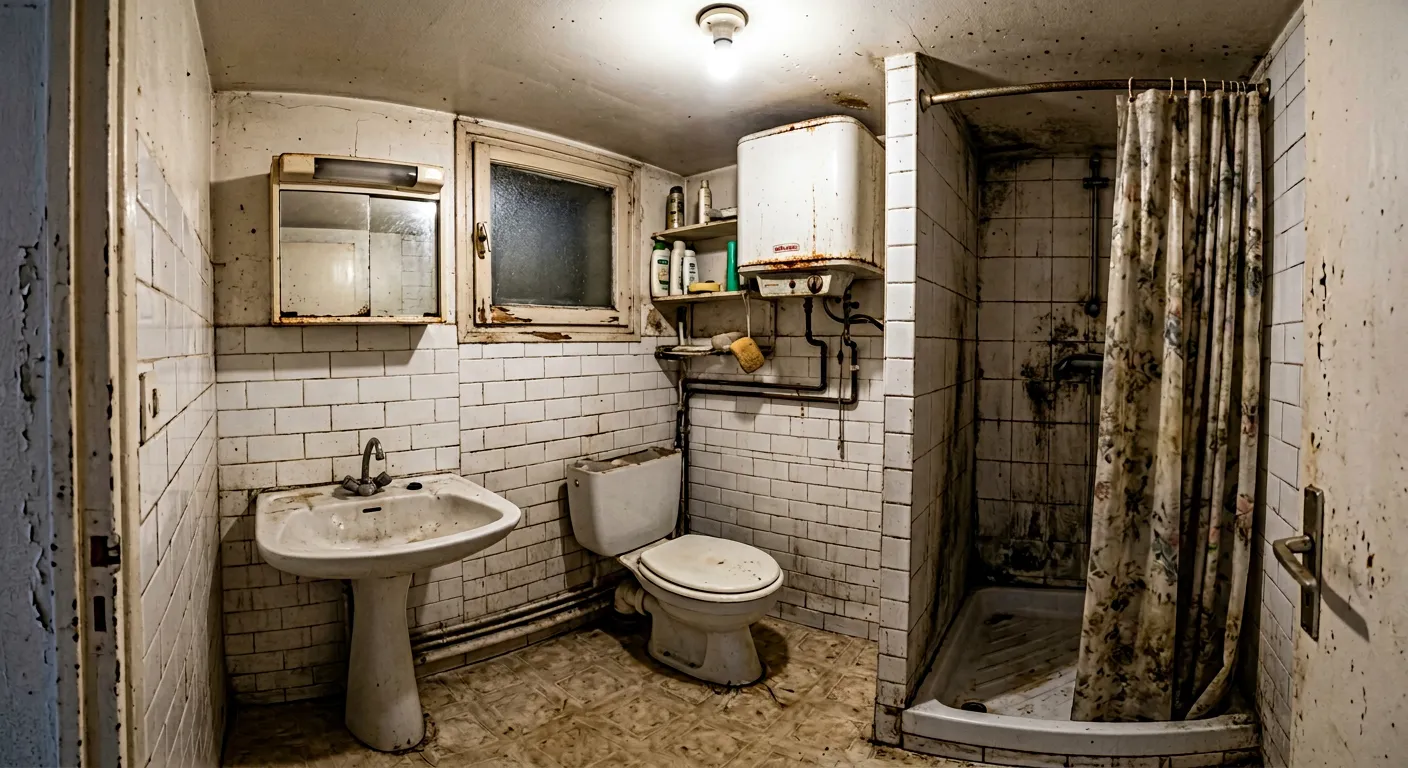 salle de bain avant installation douche italienne Lyon 3