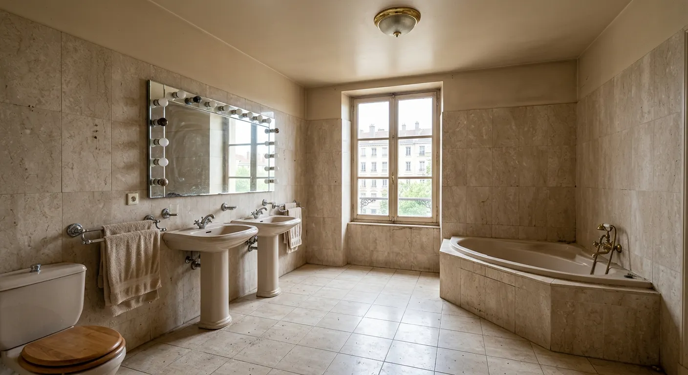 grande salle de bain avant rénovation Lyon 6